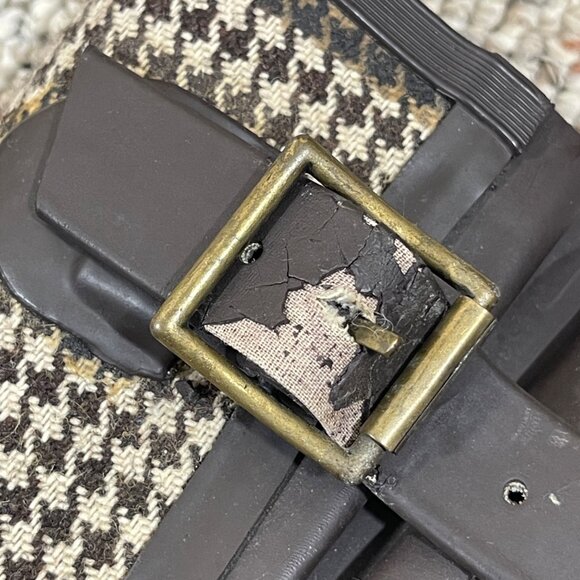 Banana Republic Rain Boots Brown Houndstooth Rubber Sole Size 7 Glascow (READ) - Picture 9 of 12